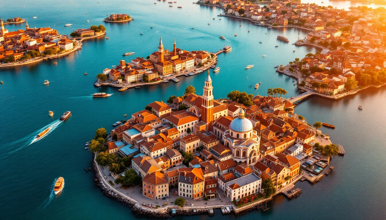 Isola di Murano vista dal Drone