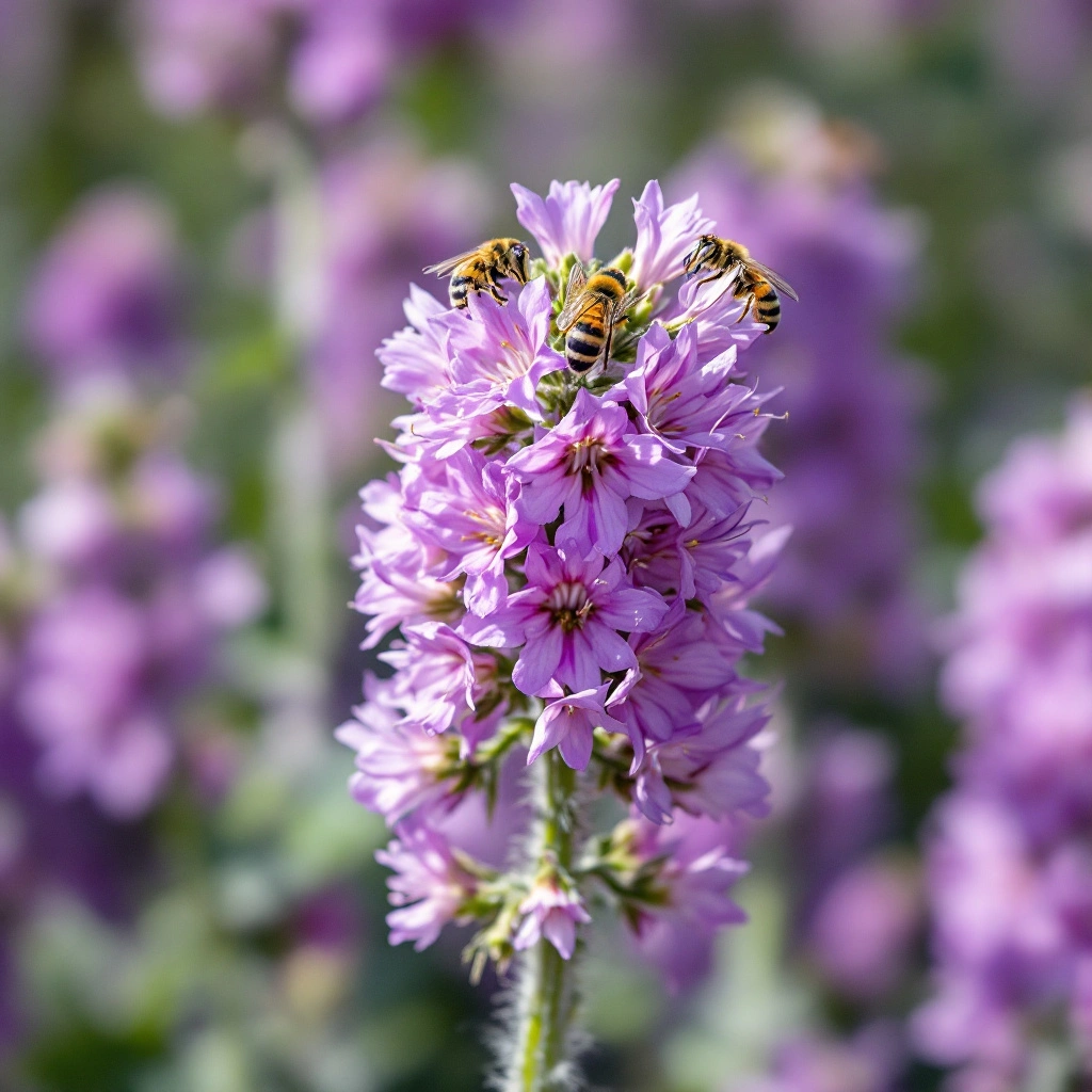 Api su una distesa di Limonium Volgare in una barena